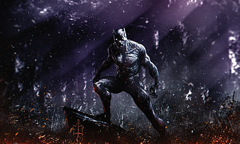 Dark, superhero, marvel, black panther HD wallpaper
