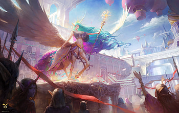 Half kingdom, blue, wings, art, angel, pink, fantasy, gjschoolart, unicorn, luminos, creature HD wallpaper