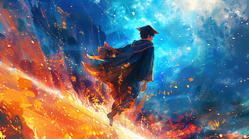 Magical Graduation Ceremony, graduation, magic, fantasy, flame HD wallpaper