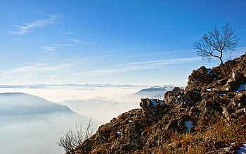 Take me to the Clouds Above, blue, skies, shrouded, beautiful, mountain, valley, clouds, view, nature HD wallpaper