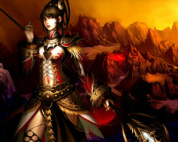 Fantasy warrior, fantasy, art, woman, warrior HD wallpaper
