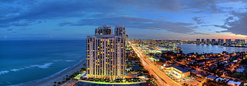 Miami, Cities, Coast, Night City, Panorama, Atlantic Ocean, Florida, Sunny Ailes Beach, Sunny Isles Beach HD wallpaper