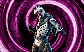 Dark Rex, purple grunge background, Fortnite, vortex, Fortnite characters, Dark Rex Skin, Fortnite Battle Royale, Dark Rex Fortnite HD wallpaper
