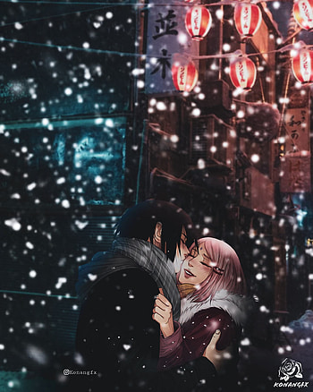 Sakura and Sasuke, boruto next generation, sasuke uchiha, uchiha, uchiha family, winter, naruto shippuden, naruto love, sasusaku, anime winter, snow, sasuke and sakura, sarada uchiha, haruno, uchiha clan, team 7, naruto couple, sakura haruno HD phone wallpaper