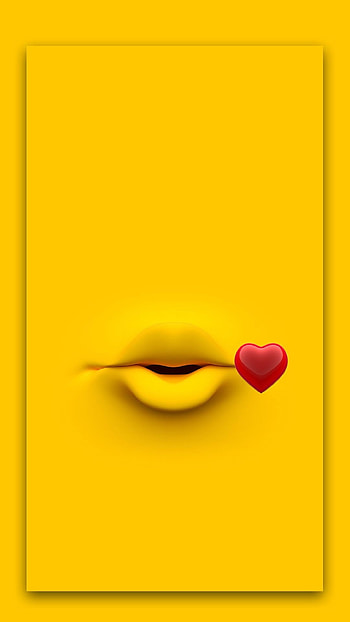 Emoji, Lips, Yellow Theme, emojis HD phone wallpaper
