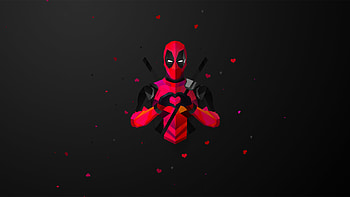 Low poly, deadpool, minimal, marvel comics HD wallpaper