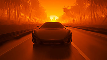 Road Car Synthwave, road, car, artist, artwork, digital-art HD wallpaper