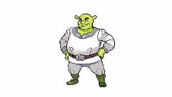 Shrek, shrek, cartoons, minimalism, minimalist, white, artist, artwork, digital-art HD wallpaper