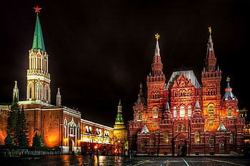Building, , Moscow, Architecture, Church, Night, Red Square, Russia, Cities HD wallpaper