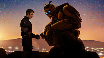 Bumblebee X Captain America , captain-america, bumblebee, transformers, superheroes, artist, artwork, digital-art, artstation HD wallpaper