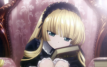 Gosick, chair, books, anime, cute, girl HD wallpaper