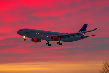 Sunset, Sky, Miscellanea, Miscellaneous, Airplane, Plane, Liner HD wallpaper