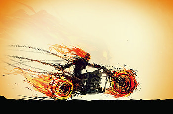 Hellfire Of A Ride, ghost-rider, artist, artwork, deviantart, superheroes HD wallpaper