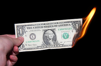 Money Dollar Burning Fire, money, dollar, fire, burning, banknote HD wallpaper