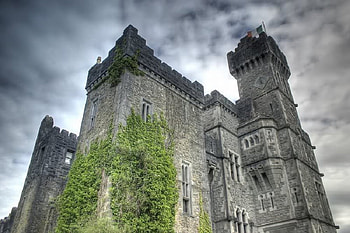 Castle, gray, sky, rock HD wallpaper