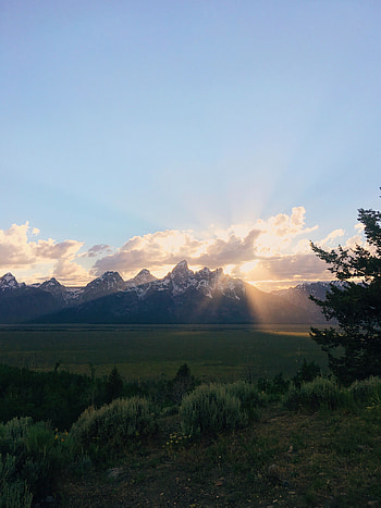 Mountains, Landscape, Nature, Sunset, Clouds, Sunlight HD phone wallpaper
