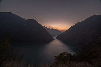 Lake Between Mountains , lake, mountains, nature HD wallpaper