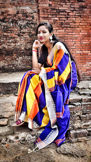 Keya Panja, model, saree, bengali model HD phone wallpaper