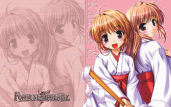 Mikos, anime, haruna, miko, kanade, fortune arterial HD wallpaper
