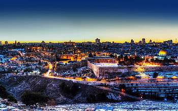 Jerusalem travels, Nighttime beauty, Sacred temples, City lights HD wallpaper