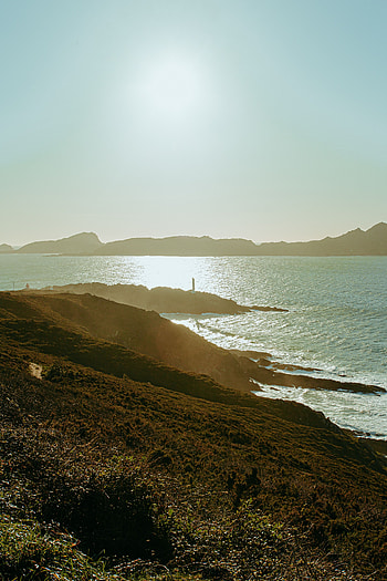 Landscape, Nature, Sun, Shore, Bank, Hills, Bay HD phone wallpaper