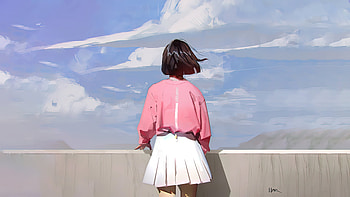 Anime Girl: Serene Skybound Moment, Anime, girl, anime girl HD wallpaper