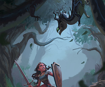 The Venomous Swamp, fantasy, woman warrior HD wallpaper