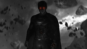 Superman Dark Days Glowing Eyes , superman, superheroes, artist, artwork, digital-art, artstation, monochrome, black-and-white HD wallpaper