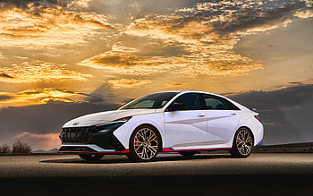 Hyundai Elantra N, tuning, sunset, 2021 cars, CN7, R, 2021 Hyundai Elantra N, korean cars, Hyundai HD wallpaper