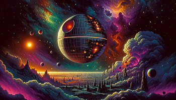 Stunning Death Star Space Art, Death Star, space, cosmic, planet, Science Fiction HD wallpaper