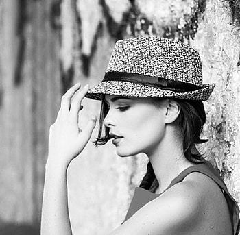 Cosima Coppola, black, white, bw, girl, actress, hat, woman HD wallpaper