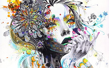 Girl Painting Abstract Art, painting, art, abstract, artist, digital-art HD wallpaper