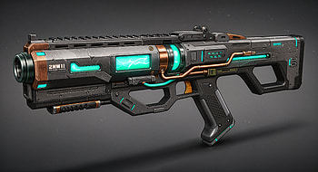 Futuristic Blaster in Stunning, blaster, futuristic weapon, sci-fi gun, Digital Art HD wallpaper