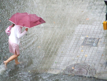 raining again, street, umbrella, lady, rain HD wallpaper