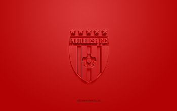 Portuguesa FC, creative 3D logo, red background, Venezuelan football team, Venezuelan Primera Division, Acarigua, Venezuela, 3d art, football, Portuguesa FC 3d logo HD wallpaper