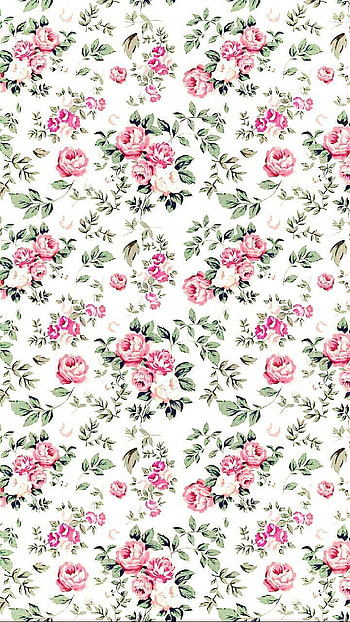 Background, nature, flowers, green, pink, pattern HD phone wallpaper