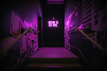 Words, Violet, Wall, Neon, Illumination, Backlight, Inscription, Purple HD wallpaper