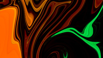 Orange Green Float , abstract, artist, artwork, digital-art HD wallpaper