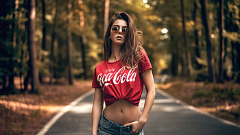 Girl Sunglasses Coca Cola Dress , girls, model, coca-cola HD wallpaper