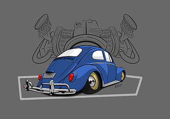 Vw Beetle Minimal , volkswagen, beetle, minimalism, minimalist, cars, behance HD wallpaper