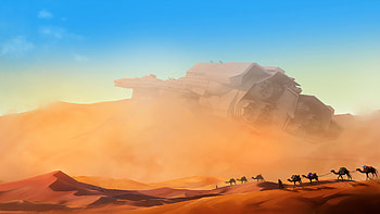 A Very Very Far Future , desert, artist, artwork, digital-art, artstation HD wallpaper