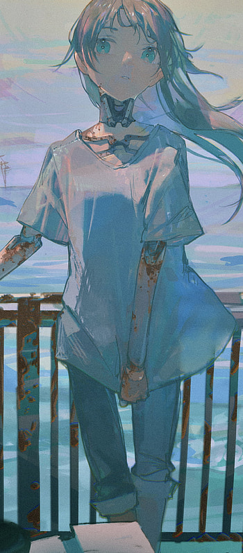 cyborg, Anime, girl, anime girl HD phone wallpaper