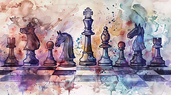 Abstract Watercolor Chess Art, chess, watercolor, Artwork, video game, Strategy HD wallpaper