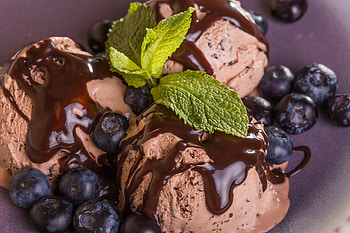 Ice Cream, blueberries, dessert, food HD wallpaper