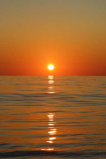 Nature, Sunset, Sun, Waves, Horizon, Glare HD phone wallpaper