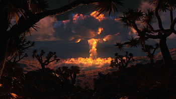 Fire In The Sky, scenic, clouds, trees, sky, nature, cgi, fire HD wallpaper