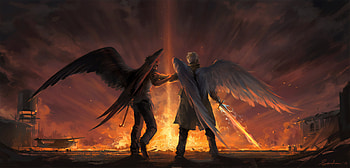 Angel Friends, angel, wings, artist, artwork, digital-art, deviantart HD wallpaper