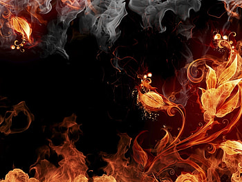 Flowers, Background, Fire, Smoke HD wallpaper