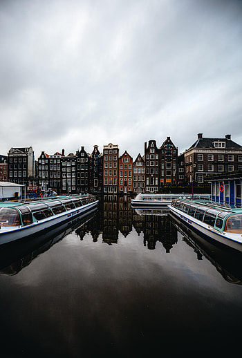 Cities, Rivers, Architecture, Boats, City, Building, Amsterdam HD phone wallpaper