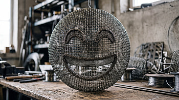 Wire-Mesh Grinning Emoticon, Smiley Face HD wallpaper